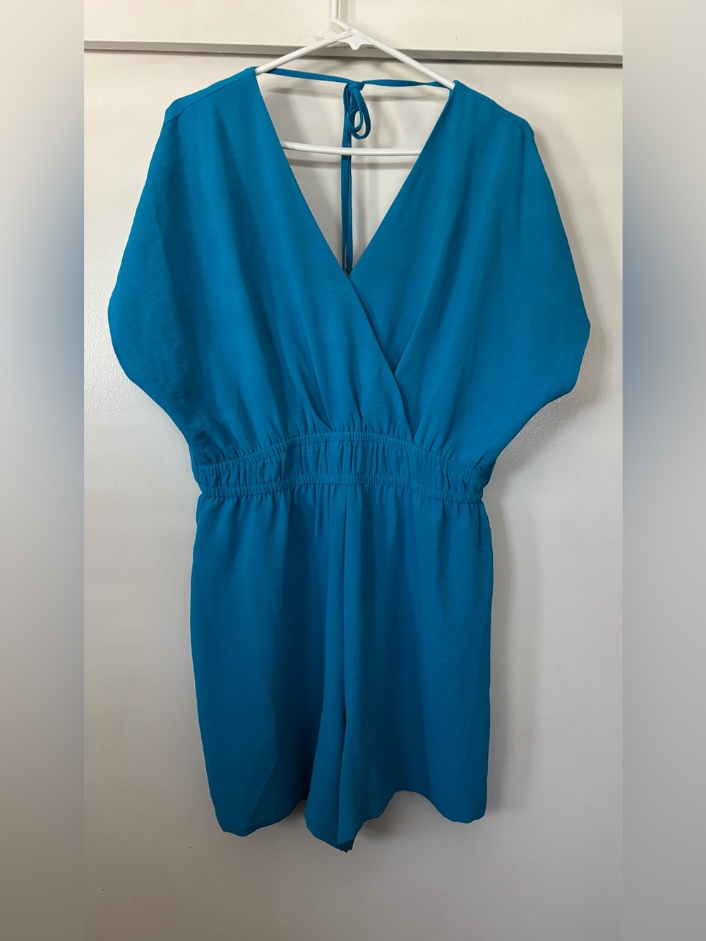 Emma & Michele Bright Teal Blue One-Piece Romper Women’s Medium Summer Fun